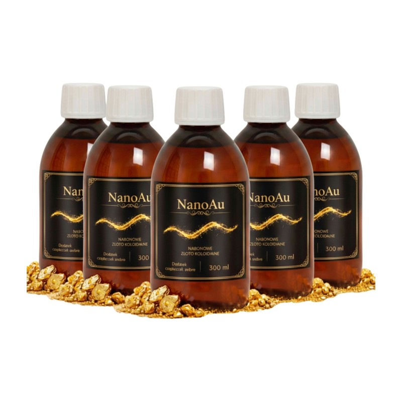 Niejonowe nano złoto koloidalne 50 ppm 5 x 300 ml Niejonowe nano złoto koloidalne 50 ppm 5 x 300 ml