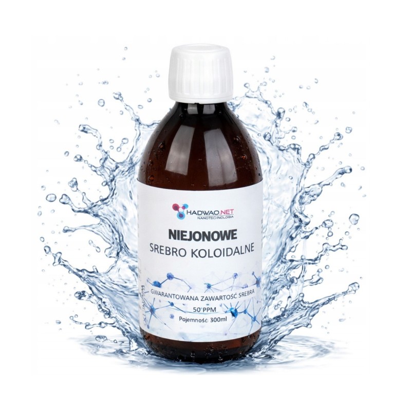 Niejonowe nano srebro koloidalne 50 ppm, 300 ml Niejonowe nano srebro koloidalne 50 ppm, 300 ml