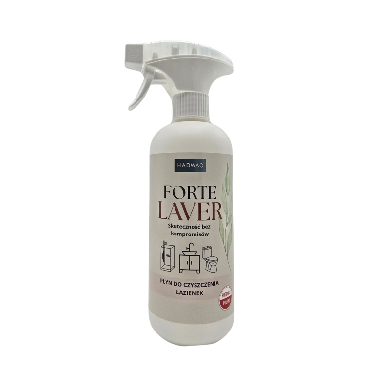 Płyn do czyszczenia kabin prysznicowych, umywalek, sanitariatów z dodatkiem aktywnych cząstek srebra - Forte Laver, 500 ml