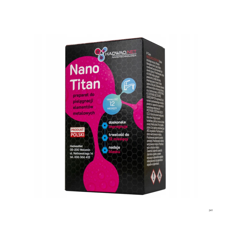 Preparat do pielęgnacji i zabezpieczenia baterii łazienkowych, elementów metalowych - Nano Titan, 50 ml