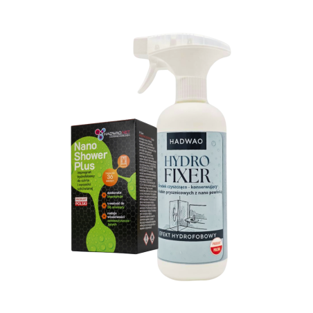 Zestaw do impregnacji oraz czyszczenia kabin prysznicowych - Nano Shower Plus, Hydro Fixer